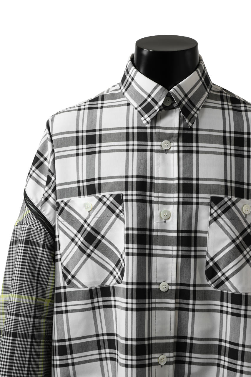 画像をギャラリービューアに読み込む, FACETASM ZIPPER HIGH & LOW LONG SHIRT (CHECK)