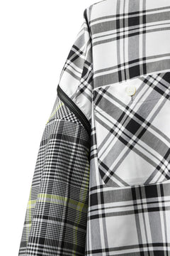 画像をギャラリービューアに読み込む, FACETASM ZIPPER HIGH & LOW LONG SHIRT (CHECK)