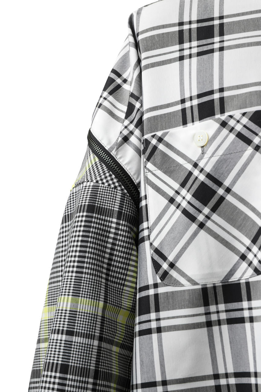 画像をギャラリービューアに読み込む, FACETASM ZIPPER HIGH & LOW LONG SHIRT (CHECK)