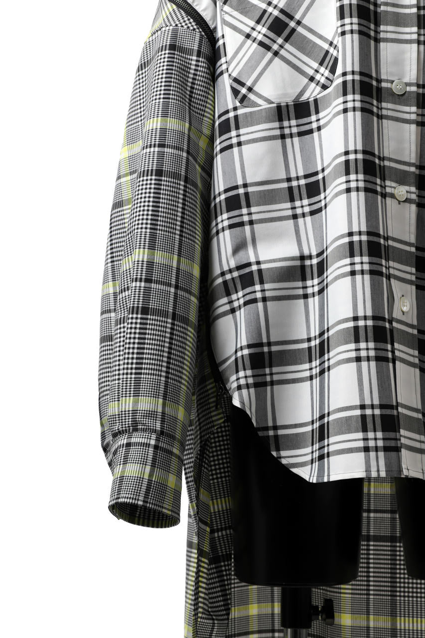 画像をギャラリービューアに読み込む, FACETASM ZIPPER HIGH & LOW LONG SHIRT (CHECK)