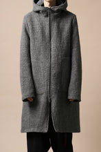 Load image into Gallery viewer, daub HOODED LONG ZIP COAT / TWEEDY MELANGE (GREY)