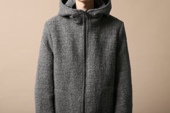 Load image into Gallery viewer, daub HOODED LONG ZIP COAT / TWEEDY MELANGE (GREY)