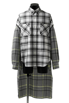 画像をギャラリービューアに読み込む, FACETASM ZIPPER HIGH & LOW LONG SHIRT (CHECK)