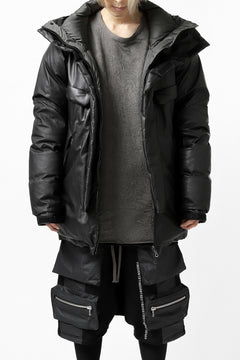 Load image into Gallery viewer, ISAMU KATAYAMA BACKLASH xx NANGA REVERSIBLE MOUNTAIN BELAY COAT / KANGAROO + NYLON x POLISH WHITE GOOSE (BLACK x GREY)