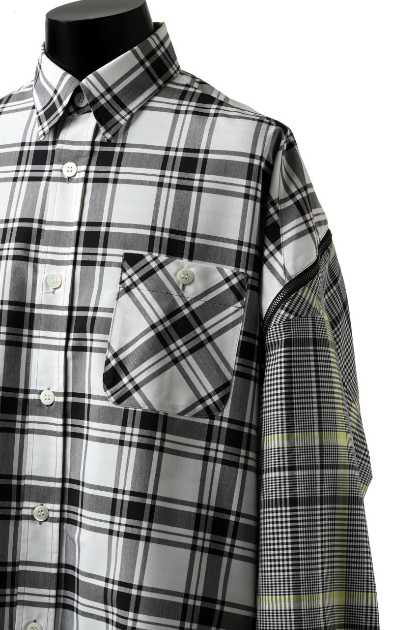 画像をギャラリービューアに読み込む, FACETASM ZIPPER HIGH & LOW LONG SHIRT (CHECK)