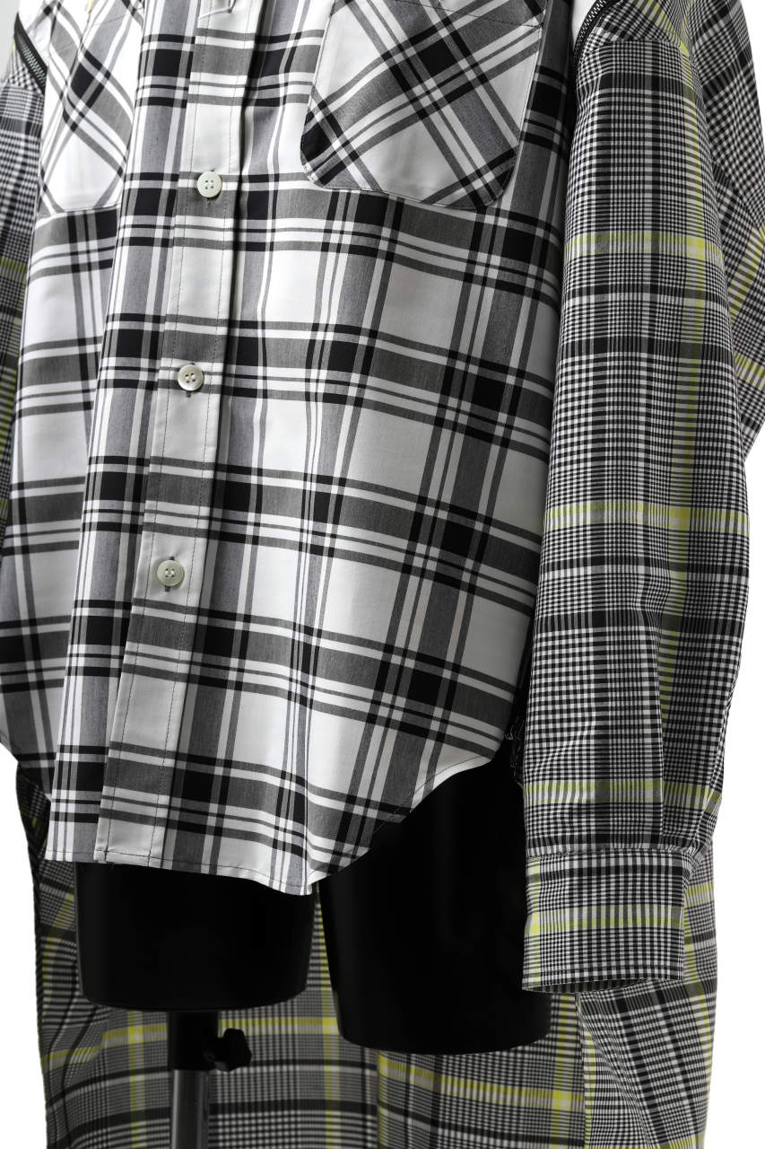 画像をギャラリービューアに読み込む, FACETASM ZIPPER HIGH & LOW LONG SHIRT (CHECK)