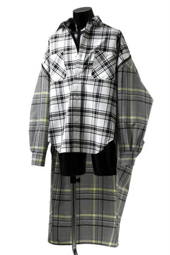 画像をギャラリービューアに読み込む, FACETASM ZIPPER HIGH & LOW LONG SHIRT (CHECK)