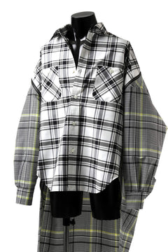 画像をギャラリービューアに読み込む, FACETASM ZIPPER HIGH & LOW LONG SHIRT (CHECK)