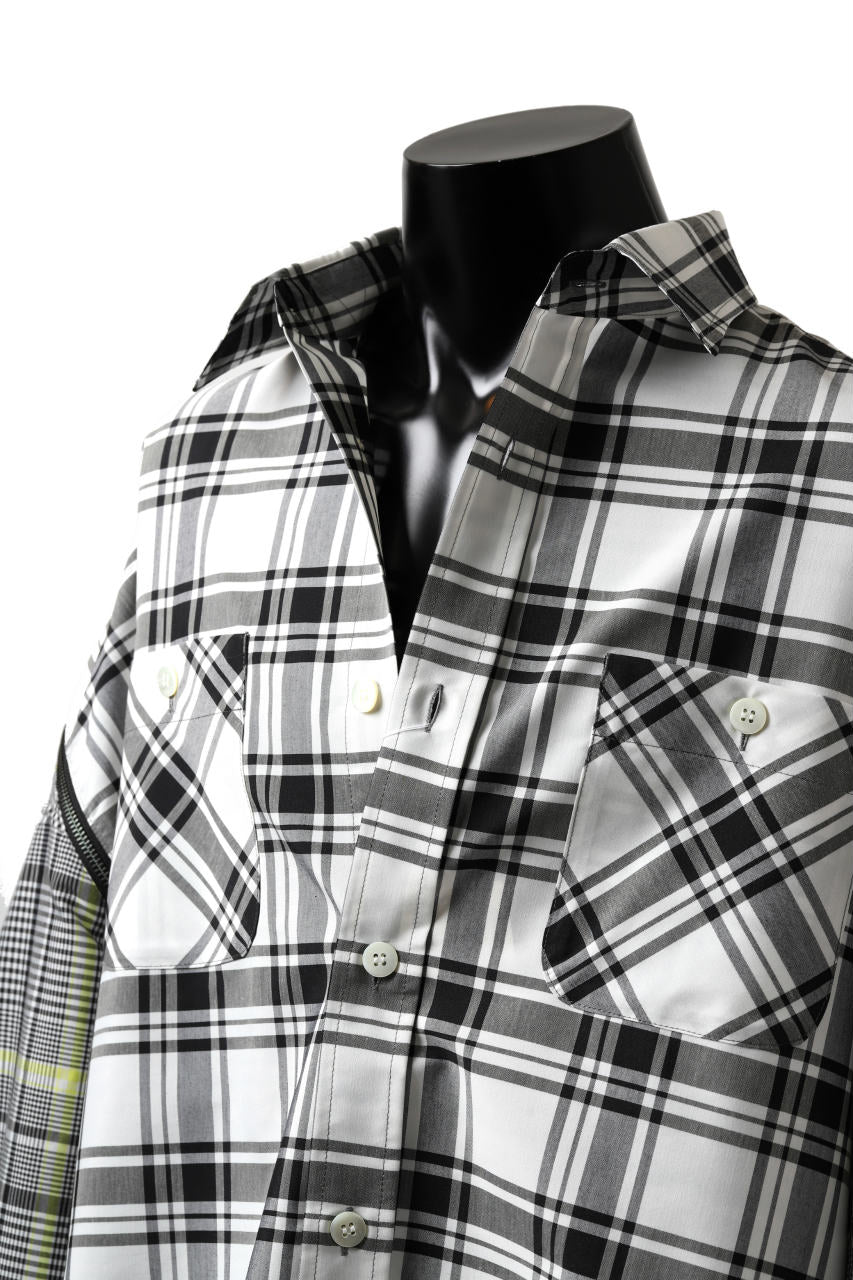 画像をギャラリービューアに読み込む, FACETASM ZIPPER HIGH & LOW LONG SHIRT (CHECK)