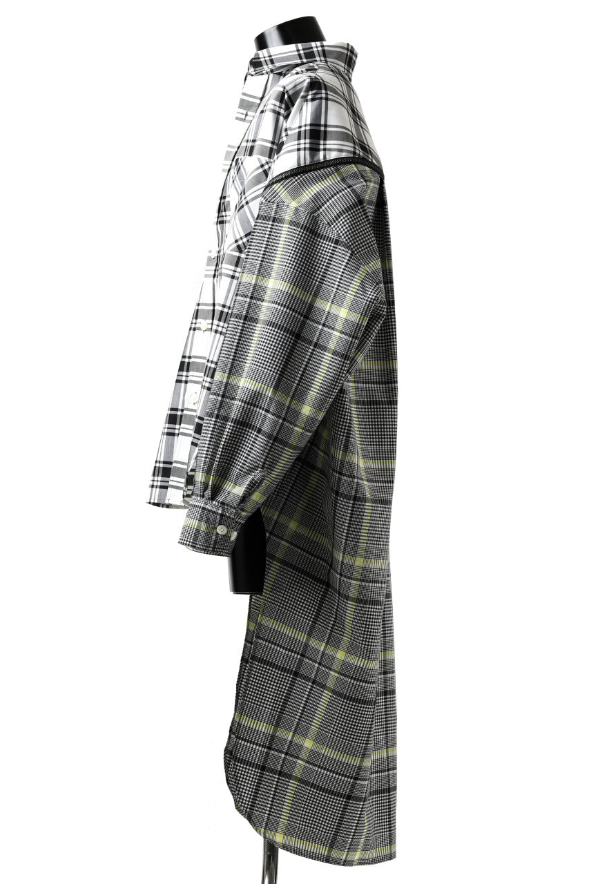 画像をギャラリービューアに読み込む, FACETASM ZIPPER HIGH & LOW LONG SHIRT (CHECK)