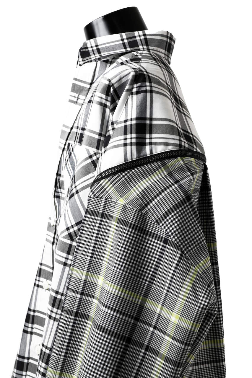 画像をギャラリービューアに読み込む, FACETASM ZIPPER HIGH & LOW LONG SHIRT (CHECK)