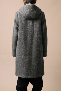 Load image into Gallery viewer, daub HOODED LONG ZIP COAT / TWEEDY MELANGE (GREY)