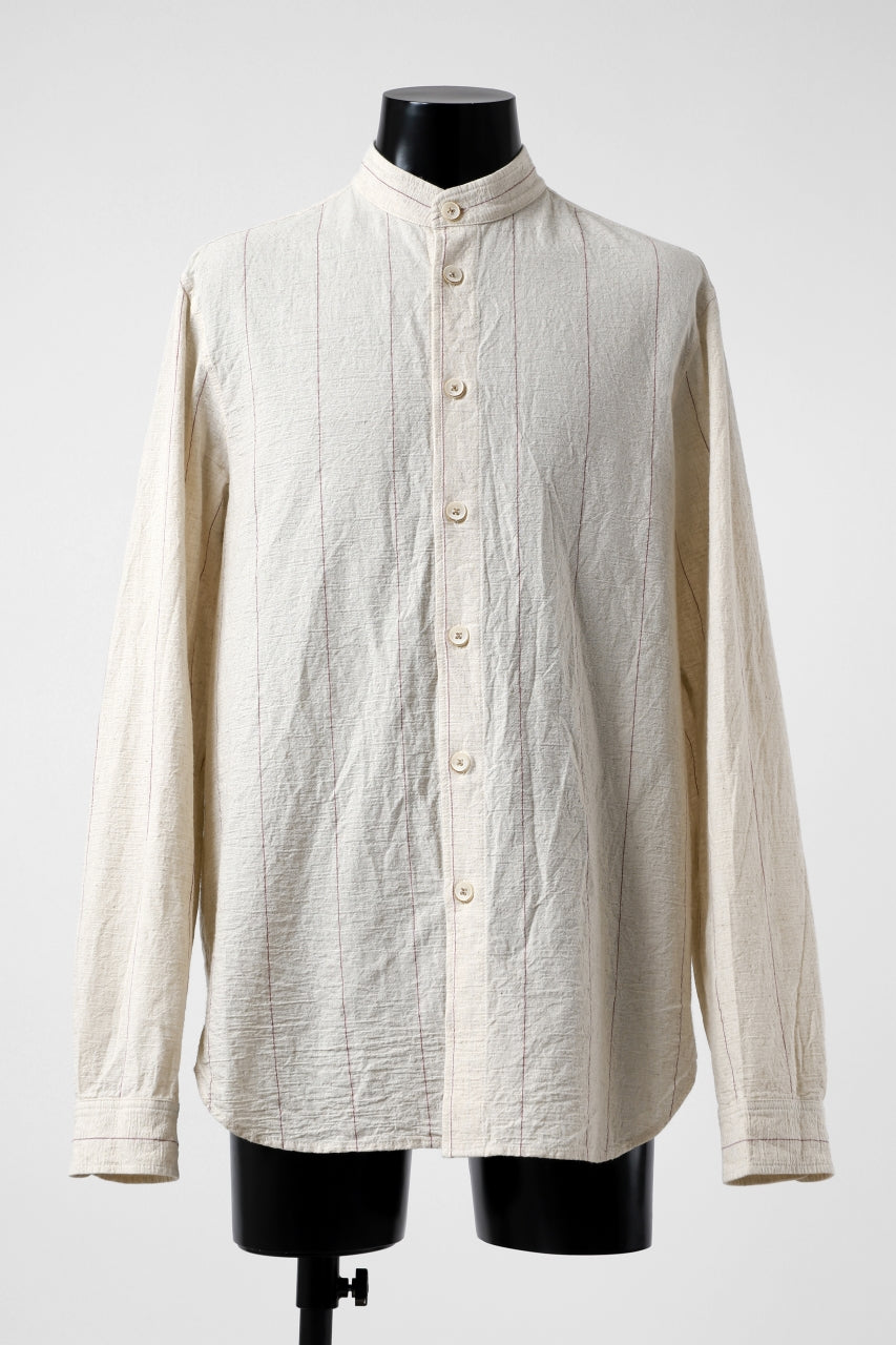画像をギャラリービューアに読み込む, forme d'expression Band Collared Shirt (Ecru+Red Chalk)