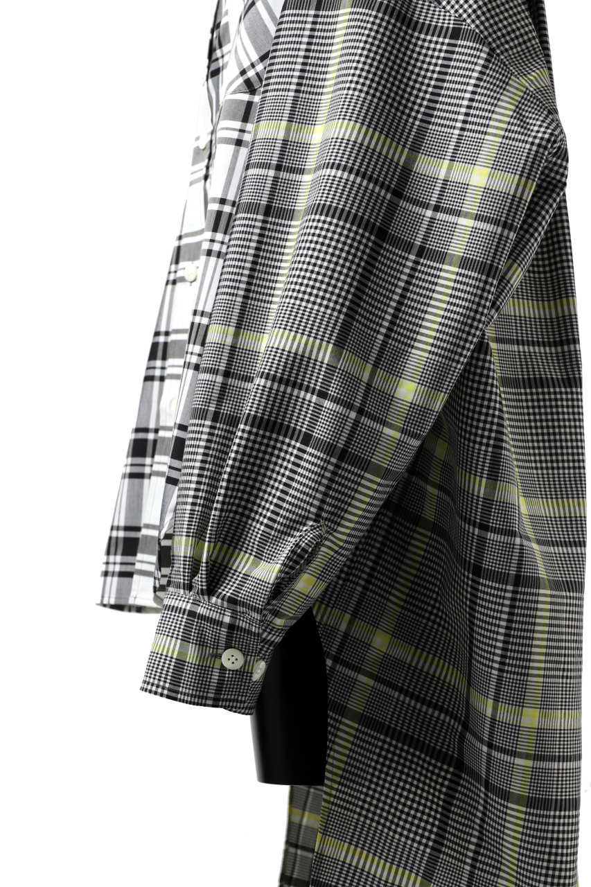 画像をギャラリービューアに読み込む, FACETASM ZIPPER HIGH & LOW LONG SHIRT (CHECK)