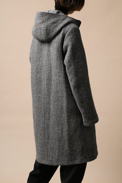 Load image into Gallery viewer, daub HOODED LONG ZIP COAT / TWEEDY MELANGE (GREY)