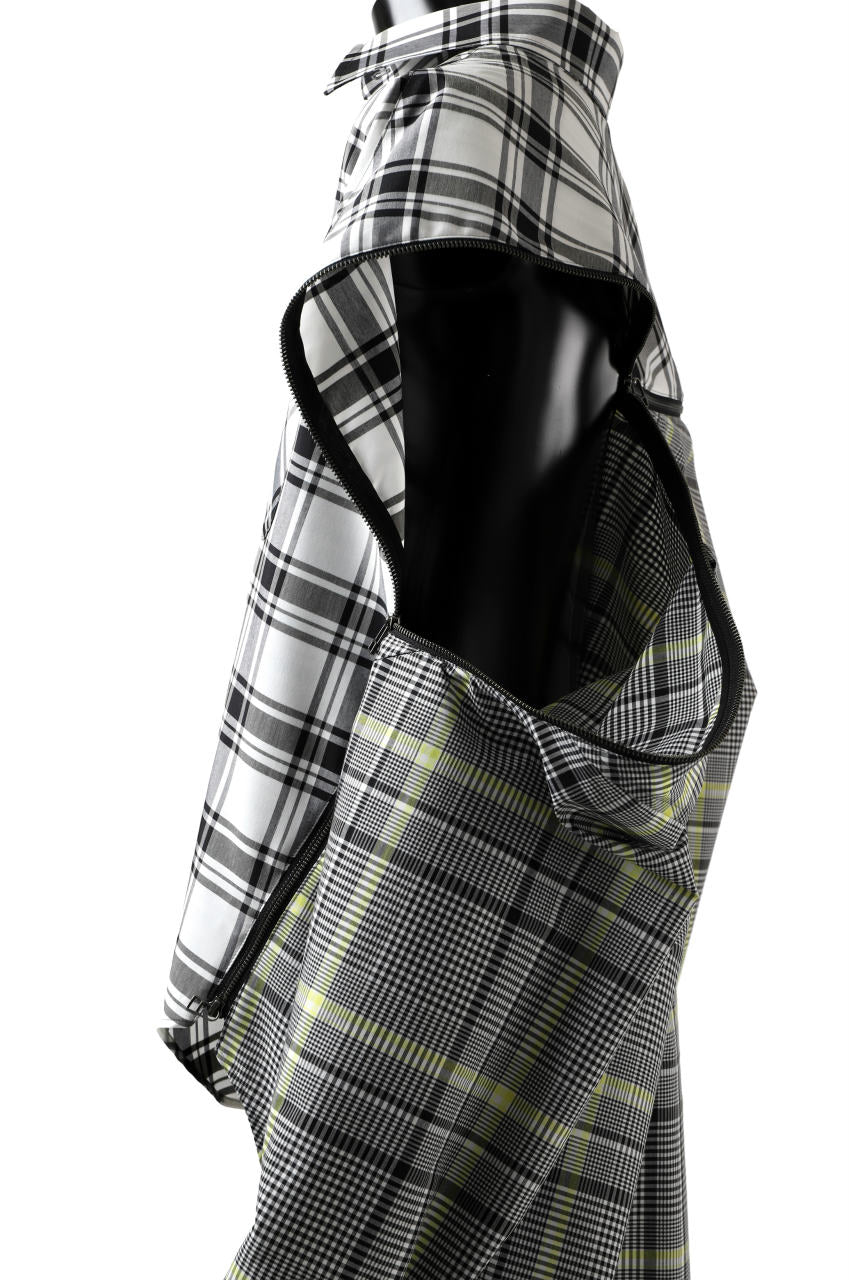 画像をギャラリービューアに読み込む, FACETASM ZIPPER HIGH & LOW LONG SHIRT (CHECK)