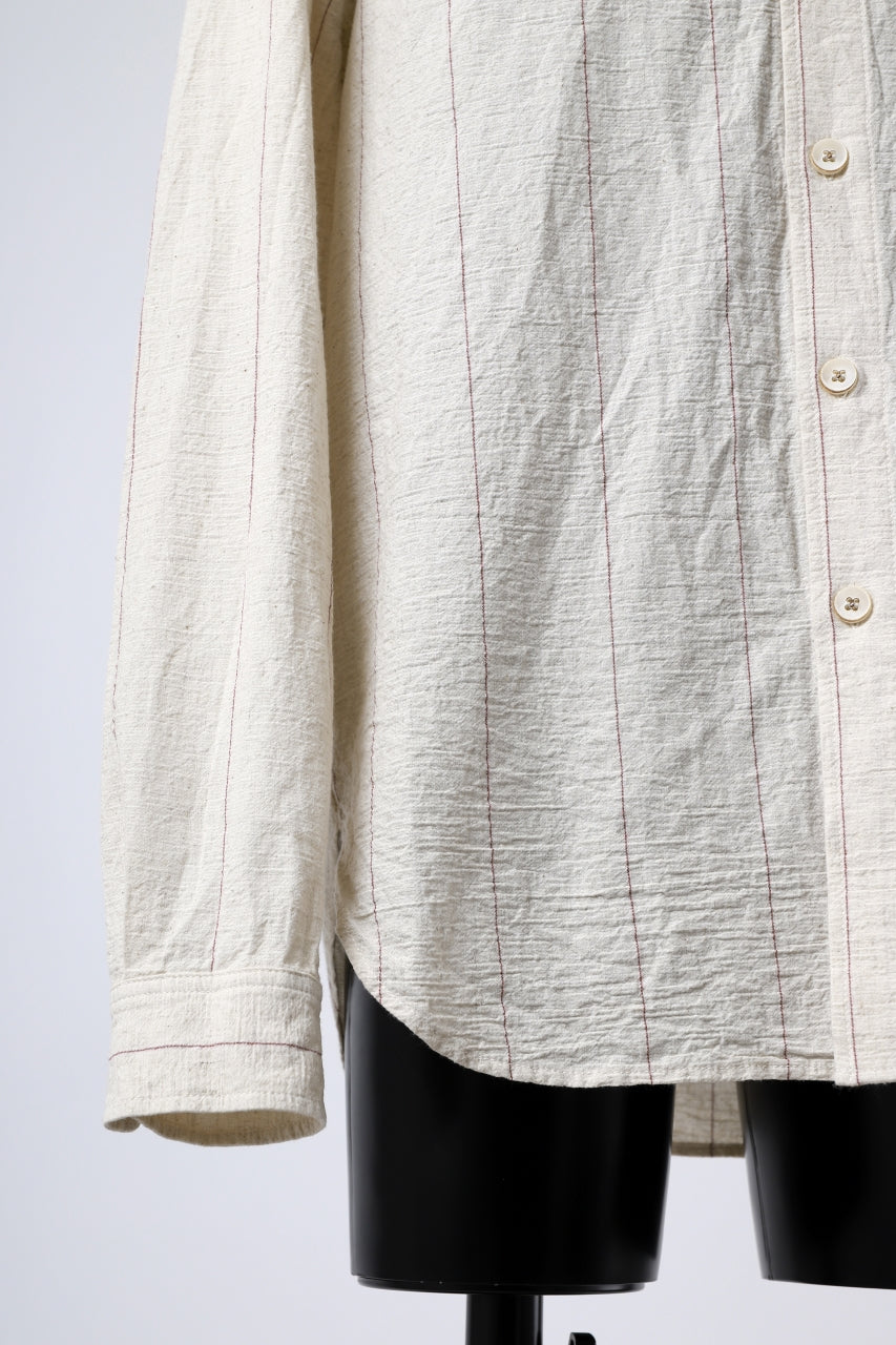 画像をギャラリービューアに読み込む, forme d'expression Band Collared Shirt (Ecru+Red Chalk)