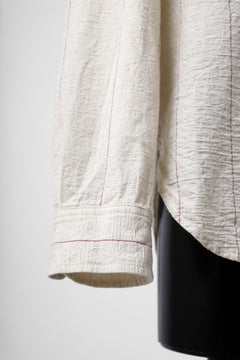 画像をギャラリービューアに読み込む, forme d'expression Band Collared Shirt (Ecru+Red Chalk)