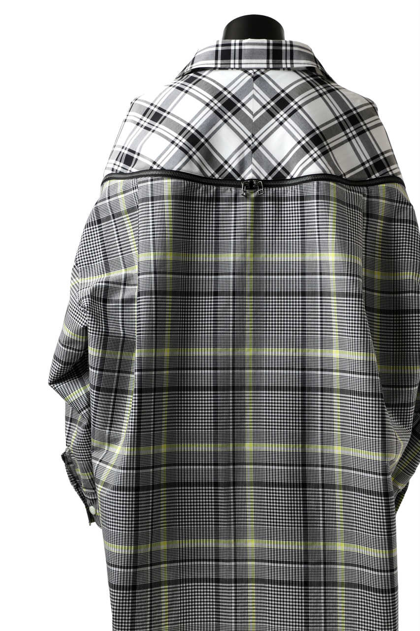 画像をギャラリービューアに読み込む, FACETASM ZIPPER HIGH & LOW LONG SHIRT (CHECK)