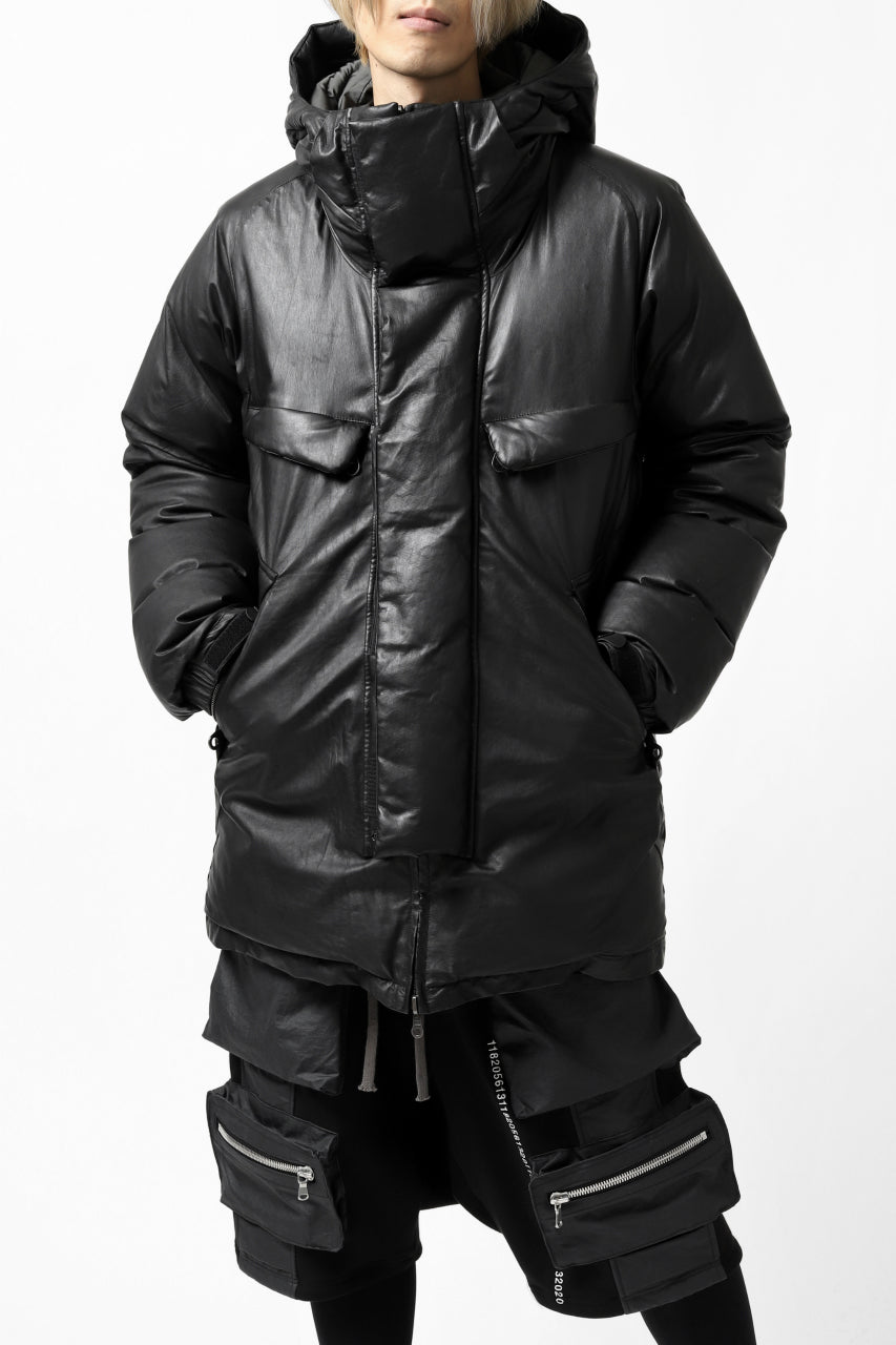 Load image into Gallery viewer, ISAMU KATAYAMA BACKLASH xx NANGA REVERSIBLE MOUNTAIN BELAY COAT / KANGAROO + NYLON x POLISH WHITE GOOSE (BLACK x GREY)