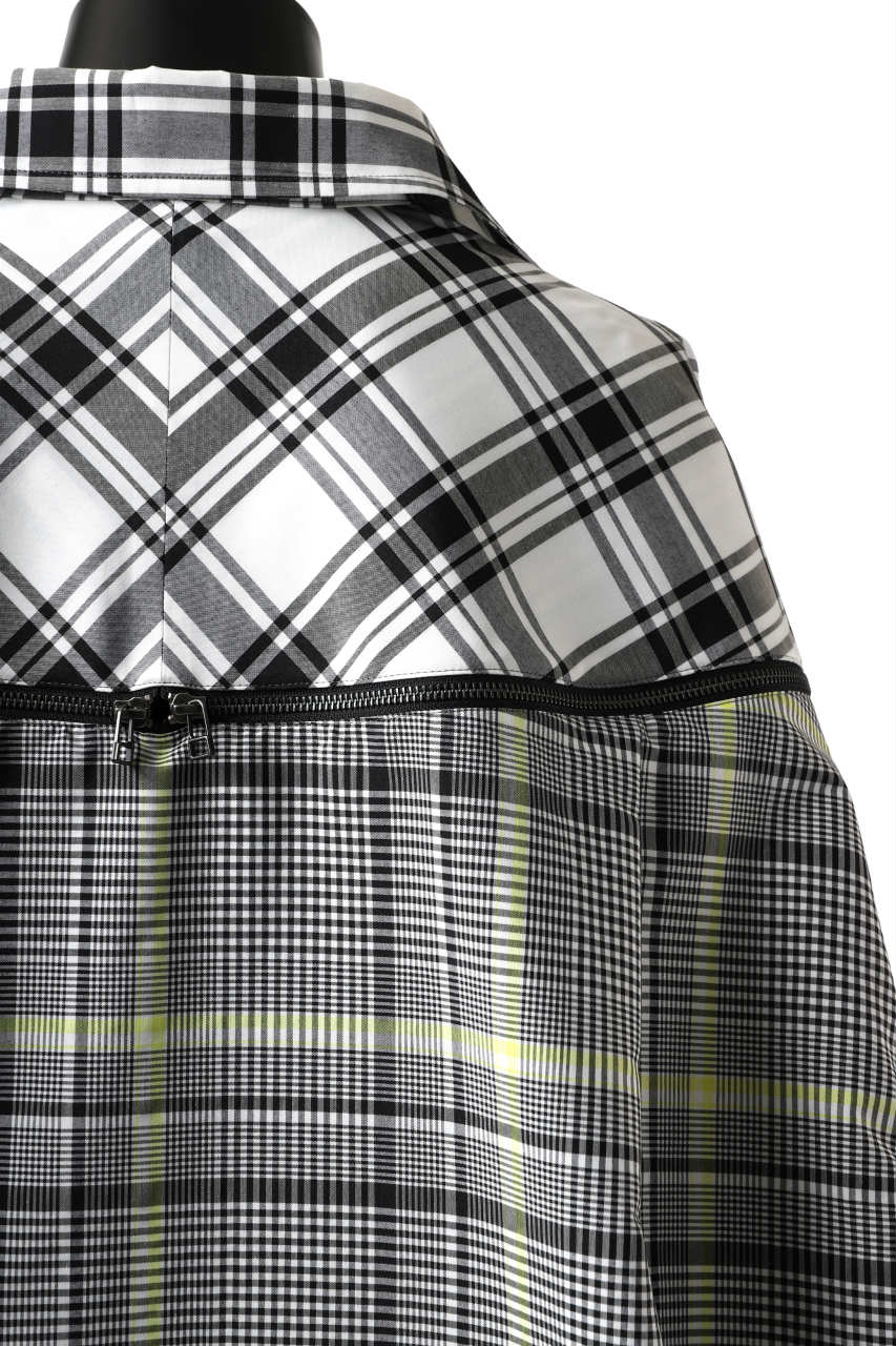 画像をギャラリービューアに読み込む, FACETASM ZIPPER HIGH & LOW LONG SHIRT (CHECK)