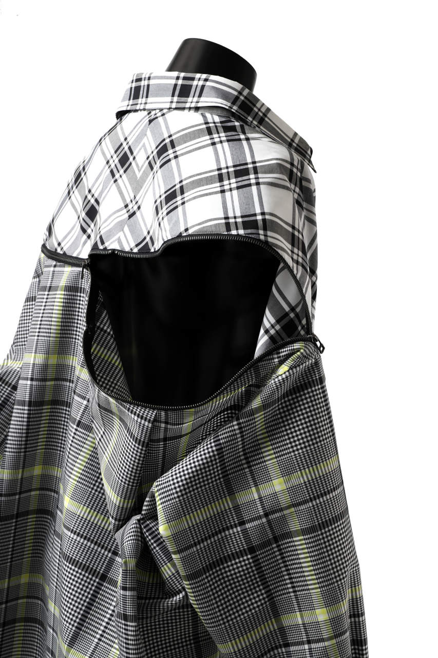 画像をギャラリービューアに読み込む, FACETASM ZIPPER HIGH & LOW LONG SHIRT (CHECK)