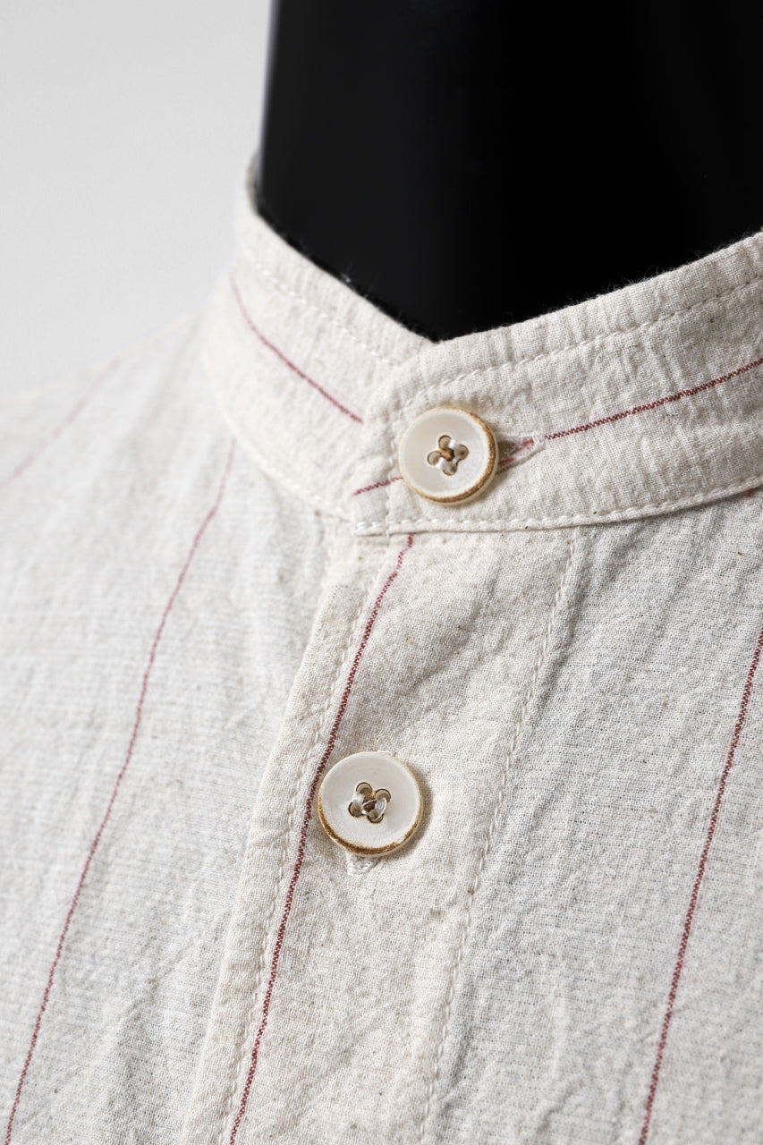 画像をギャラリービューアに読み込む, forme d'expression Band Collared Shirt (Ecru+Red Chalk)