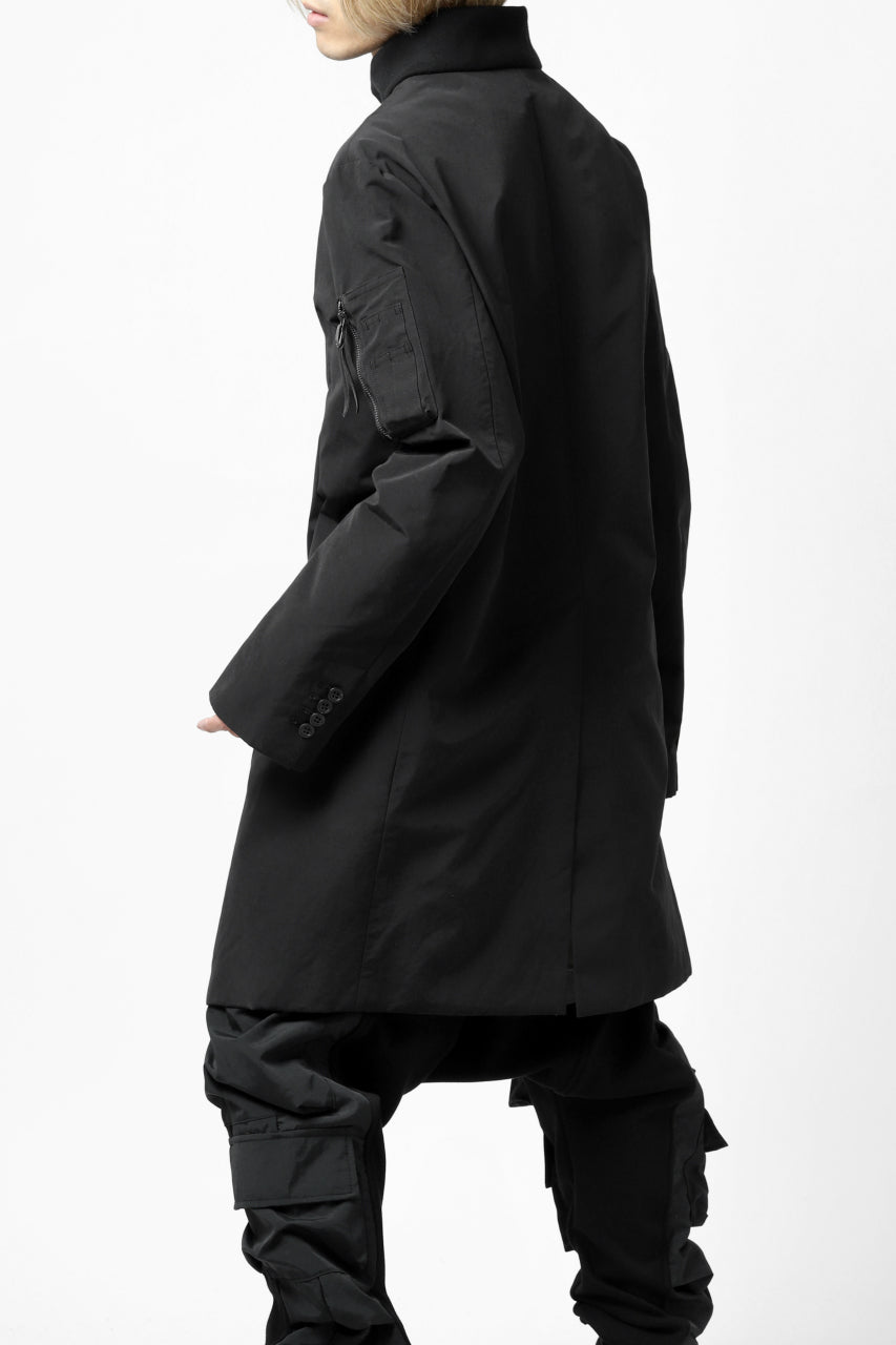 LEMURIA CLASSIC BOMBER COAT / SALT SHRINKAGE GRUNGE CLOTH (BLACK)