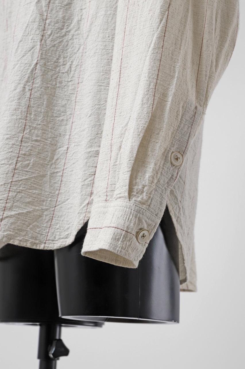 画像をギャラリービューアに読み込む, forme d'expression Band Collared Shirt (Ecru+Red Chalk)