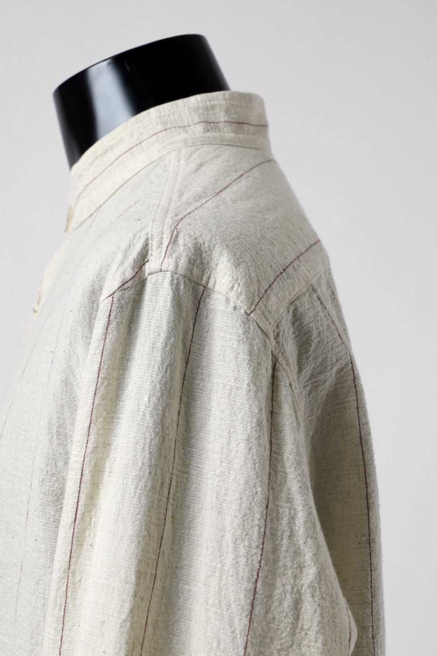 画像をギャラリービューアに読み込む, forme d'expression Band Collared Shirt (Ecru+Red Chalk)