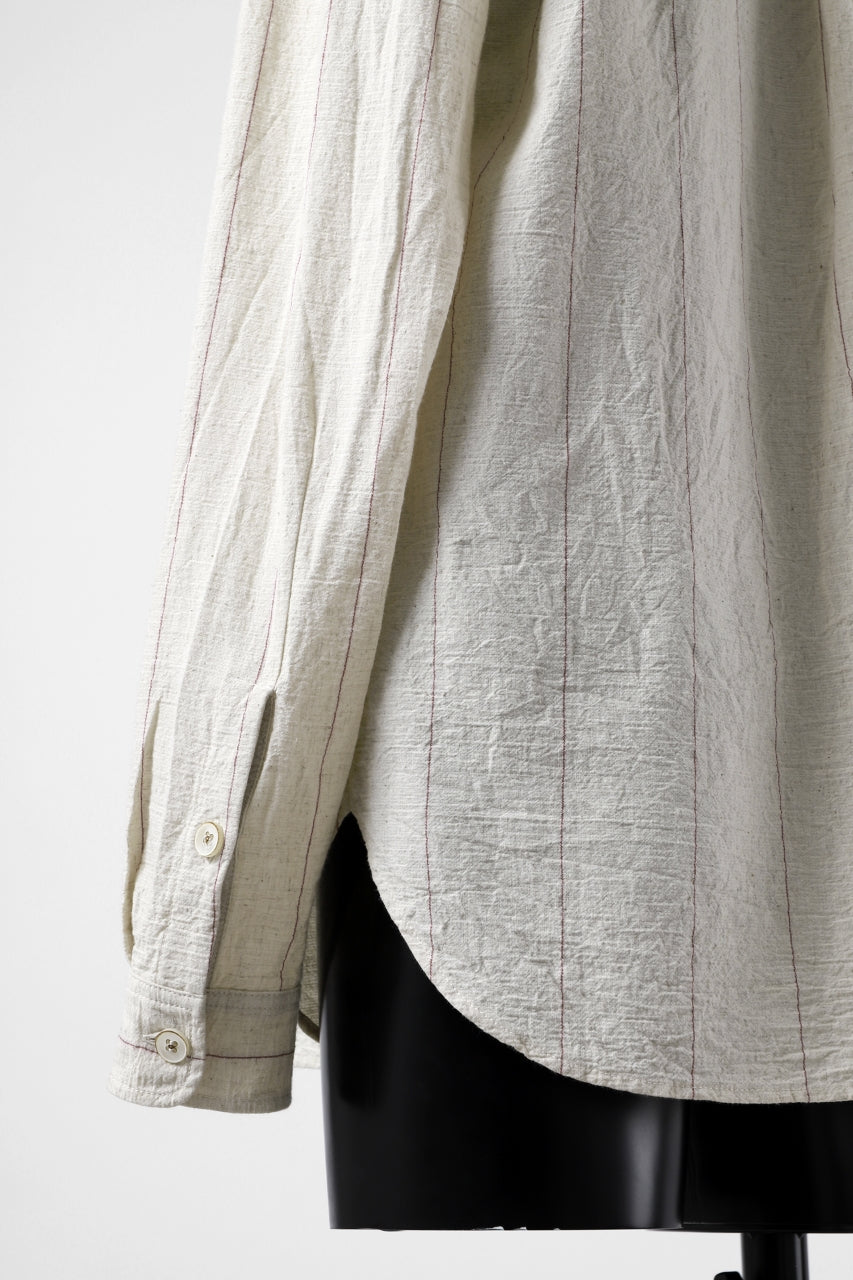 画像をギャラリービューアに読み込む, forme d'expression Band Collared Shirt (Ecru+Red Chalk)