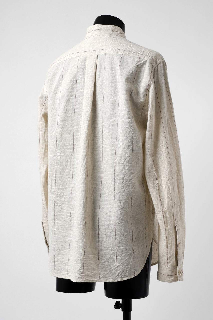 画像をギャラリービューアに読み込む, forme d'expression Band Collared Shirt (Ecru+Red Chalk)