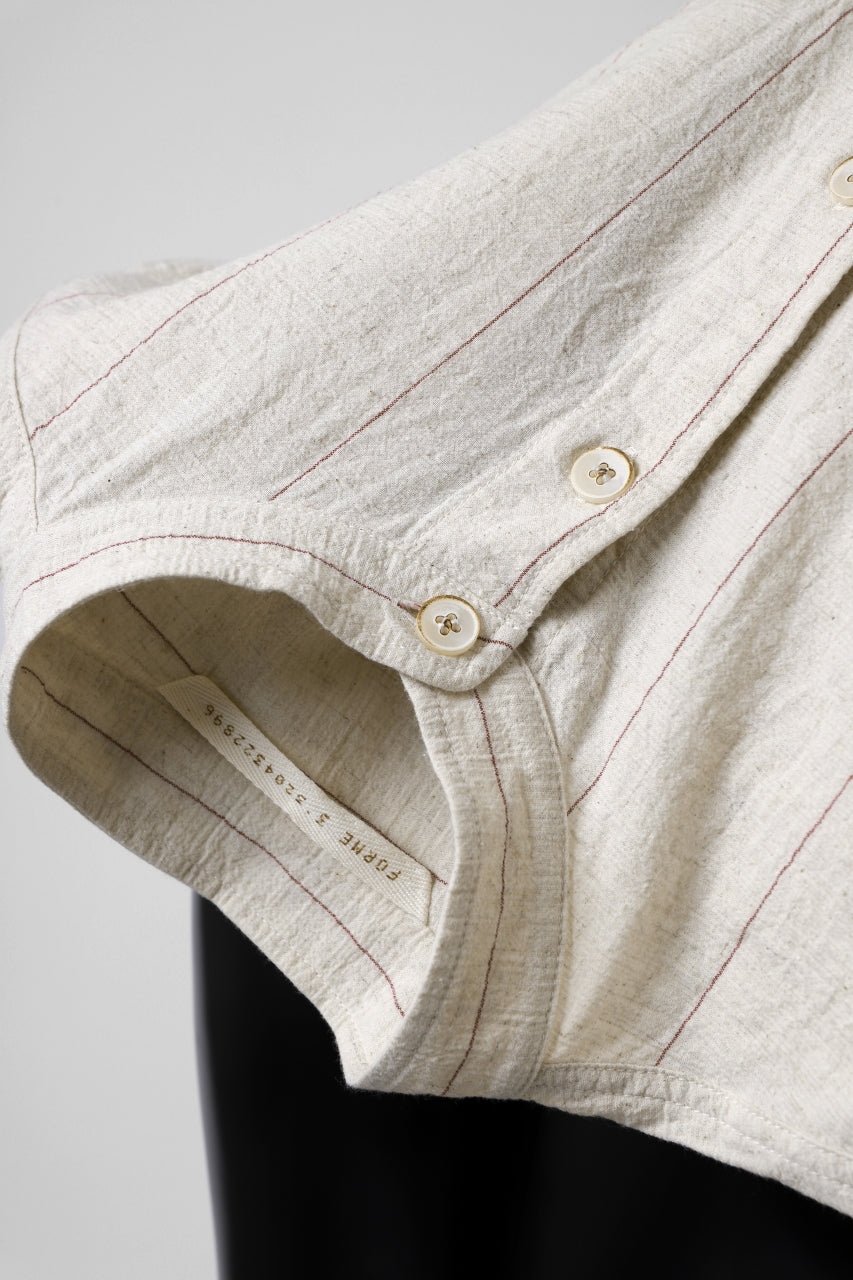 画像をギャラリービューアに読み込む, forme d'expression Band Collared Shirt (Ecru+Red Chalk)