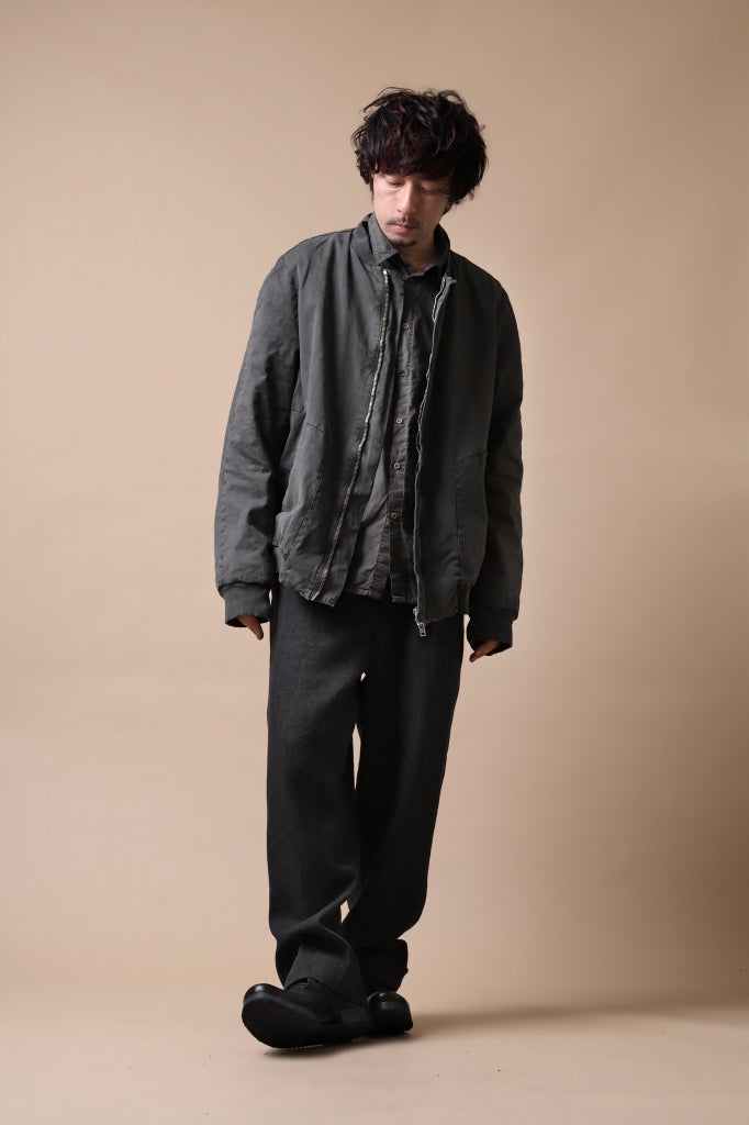Load image into Gallery viewer, daub DYEING PADDED BOMBER JACKET / ELASTIC-COTTON (DARK GREY)