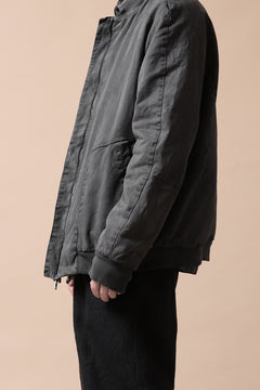 Load image into Gallery viewer, daub DYEING PADDED BOMBER JACKET / ELASTIC-COTTON (DARK GREY)