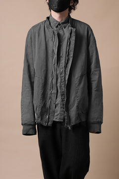 Load image into Gallery viewer, daub DYEING PADDED BOMBER JACKET / ELASTIC-COTTON (DARK GREY)