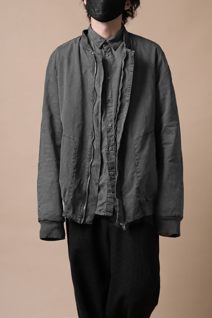 画像をギャラリービューアに読み込む, daub DYEING PADDED BOMBER JACKET / ELASTIC-COTTON (DARK GREY)