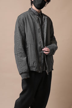 Load image into Gallery viewer, daub DYEING PADDED BOMBER JACKET / ELASTIC-COTTON (DARK GREY)