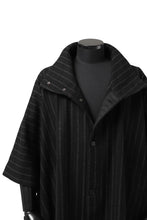 画像をギャラリービューアに読み込む, KLASICA MARGOT PONCHO COAT / WOOL FLANNEL (VINTAGE STRIPE)