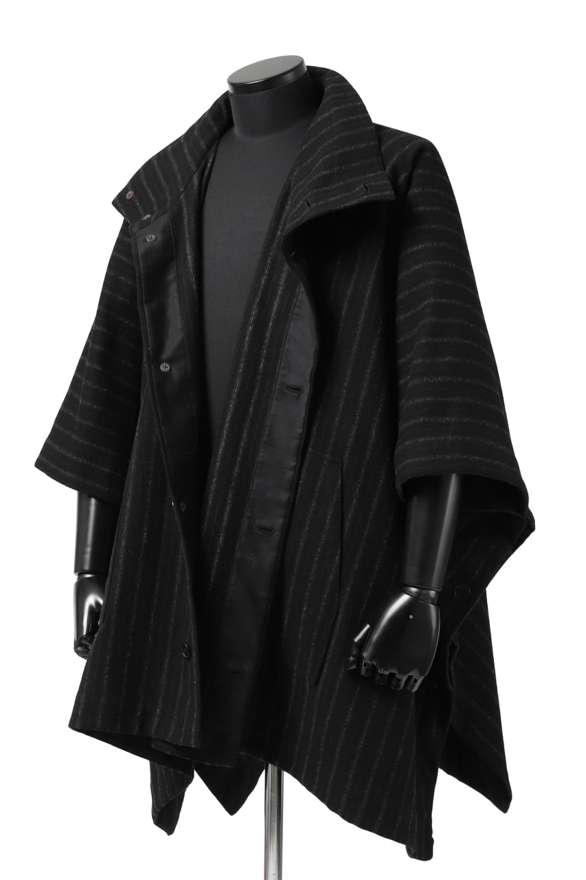 画像をギャラリービューアに読み込む, KLASICA MARGOT PONCHO COAT / WOOL FLANNEL (VINTAGE STRIPE)
