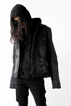 画像をギャラリービューアに読み込む, thomkrom DESTROY FADE JEAN JACKET / ELASTIC DENIM (DARK GREY)