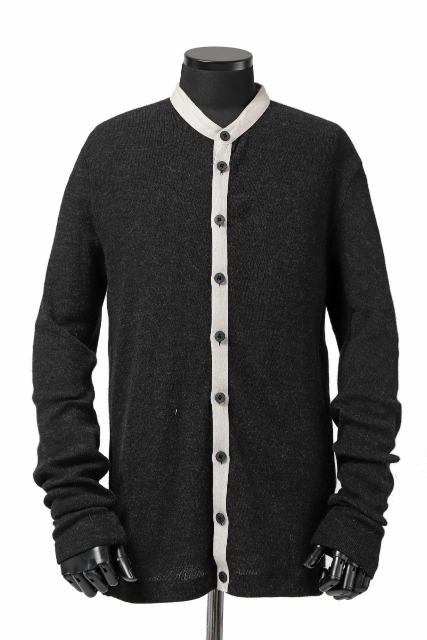 Load image into Gallery viewer, KLASICA BLACK DOG CARDIGAN / WEANER WOOL RIB (SHADOW)