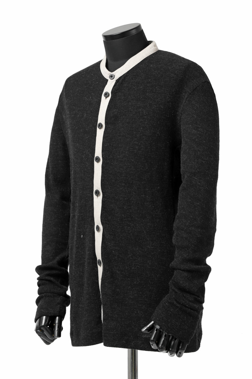 Load image into Gallery viewer, KLASICA BLACK DOG CARDIGAN / WEANER WOOL RIB (SHADOW)