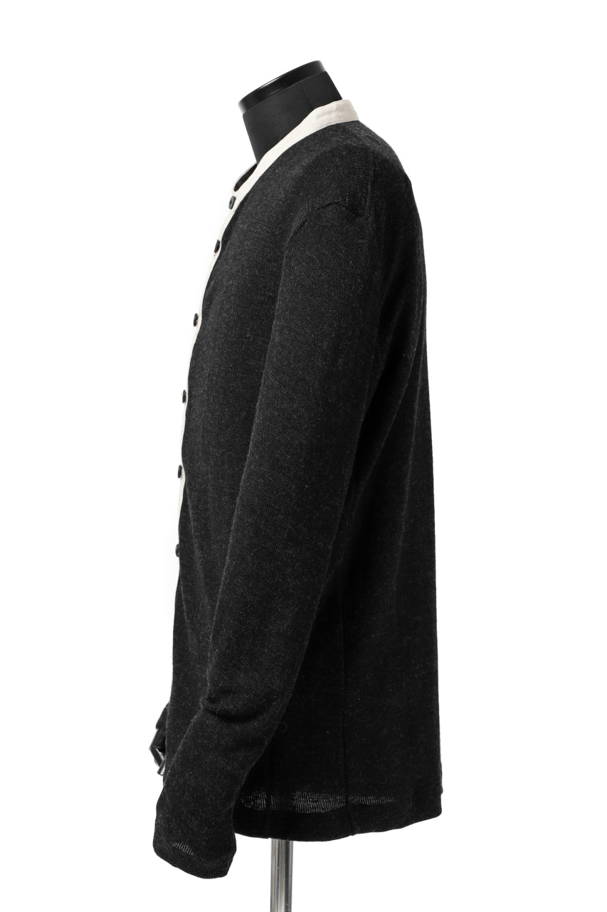 Load image into Gallery viewer, KLASICA BLACK DOG CARDIGAN / WEANER WOOL RIB (SHADOW)