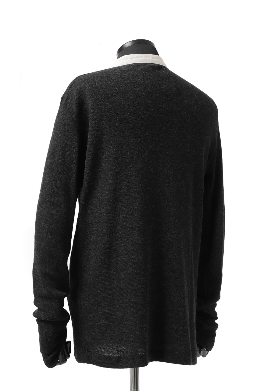 Load image into Gallery viewer, KLASICA BLACK DOG CARDIGAN / WEANER WOOL RIB (SHADOW)