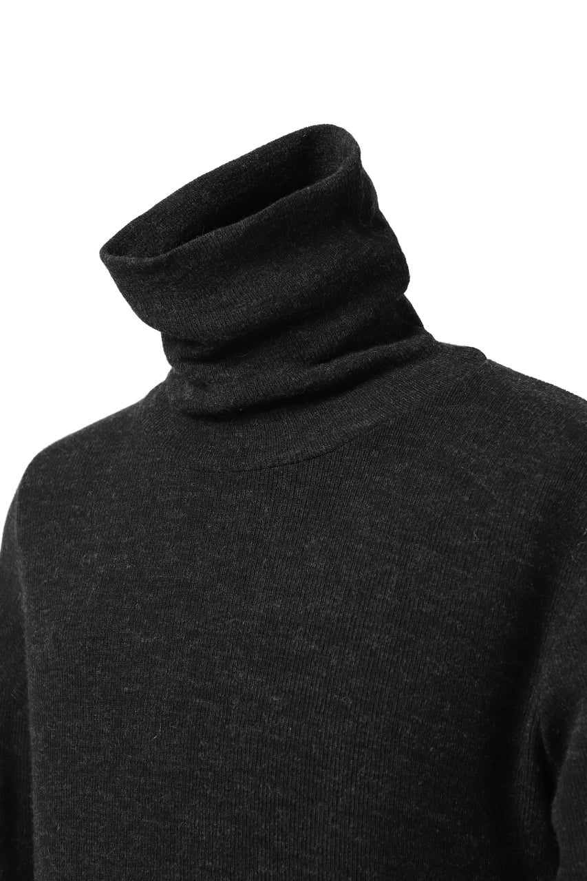 画像をギャラリービューアに読み込む, KLASICA SMOKE TURTLE NECK KNIT SWEATER / WEANER WOOL RIB (SHADOW)