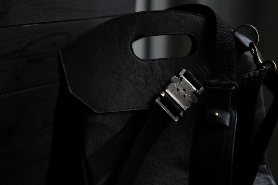 画像をギャラリービューアに読み込む, ierib BARK 2WAY HAND SHOULDER BAG / FVT Oiled Horse (BLACK)