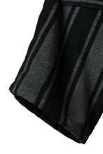画像をギャラリービューアに読み込む, mastermind JAPAN STRIPED SHORT PANTS / PILE JERSEY (BLACK x GREY)