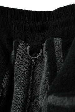 画像をギャラリービューアに読み込む, mastermind JAPAN STRIPED SHORT PANTS / PILE JERSEY (BLACK x GREY)