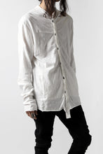 画像をギャラリービューアに読み込む, thomkrom NO COLLAR SHIRT/ JERSEY+WOVEN (OFF WHITE)